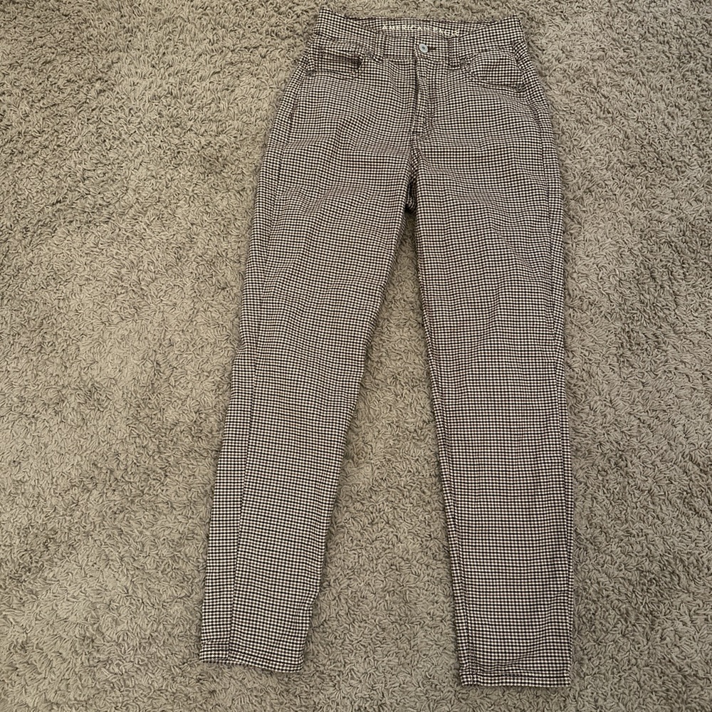 American Eagle Black and Brown Houndstooth Pants